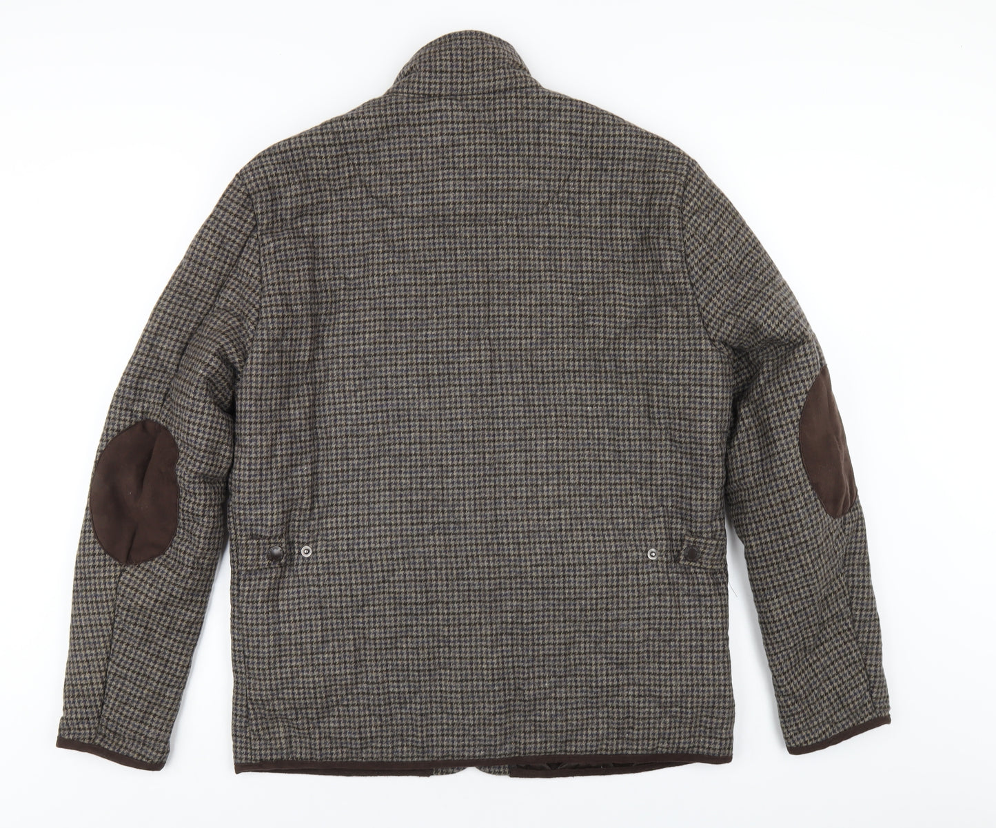 Sterling Mens Brown Plaid Quilted Coat Size S Zip