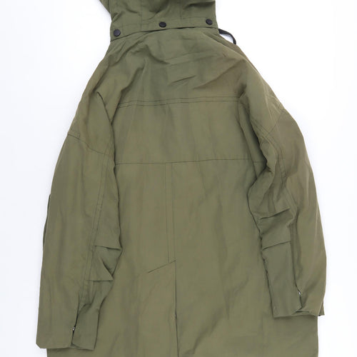 Kin Womens Green Rain Coat Coat Size 8 Zip