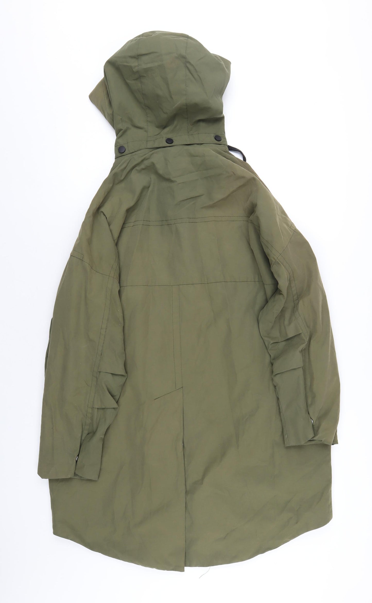 Kin Womens Green Rain Coat Coat Size 8 Zip