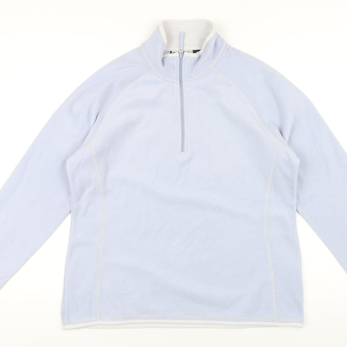 Mountain Warehouse Womens Blue Polyester Pullover Sweatshirt Size 16 Zip