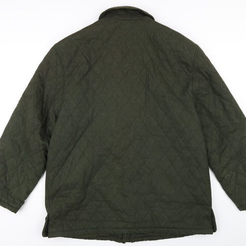 Rowlands Mens Green Quilted Coat Size XL Button