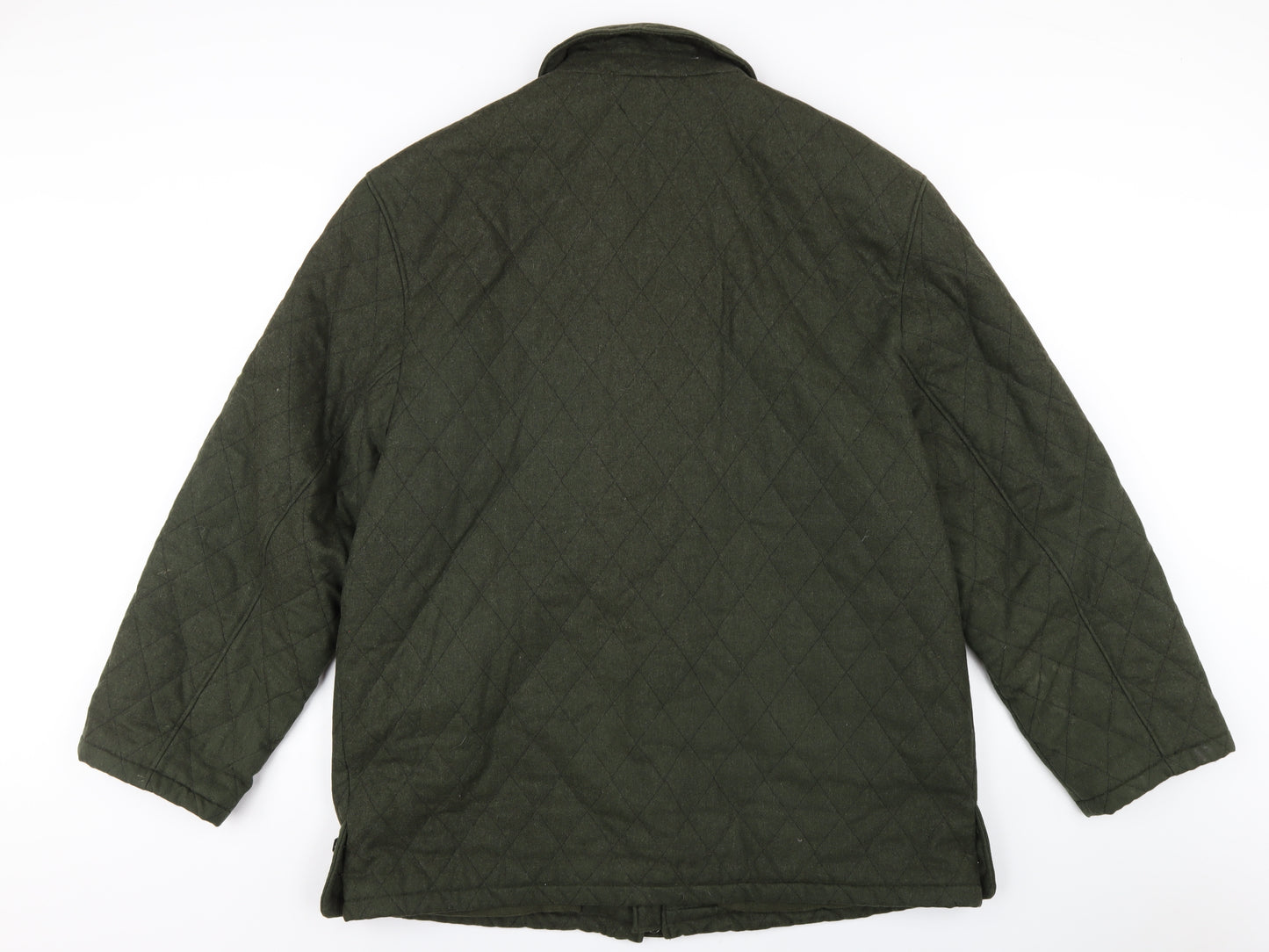 Rowlands Mens Green Quilted Coat Size XL Button