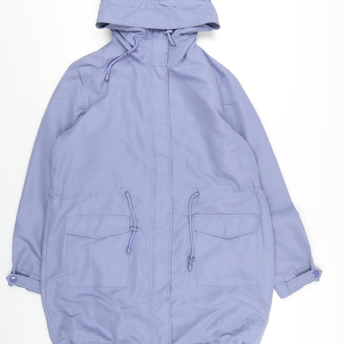 Maine Womens Blue Rain Coat Coat Size 14 Zip