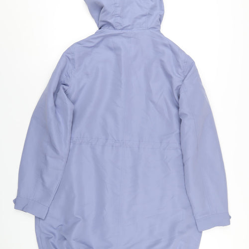 Maine Womens Blue Rain Coat Coat Size 14 Zip