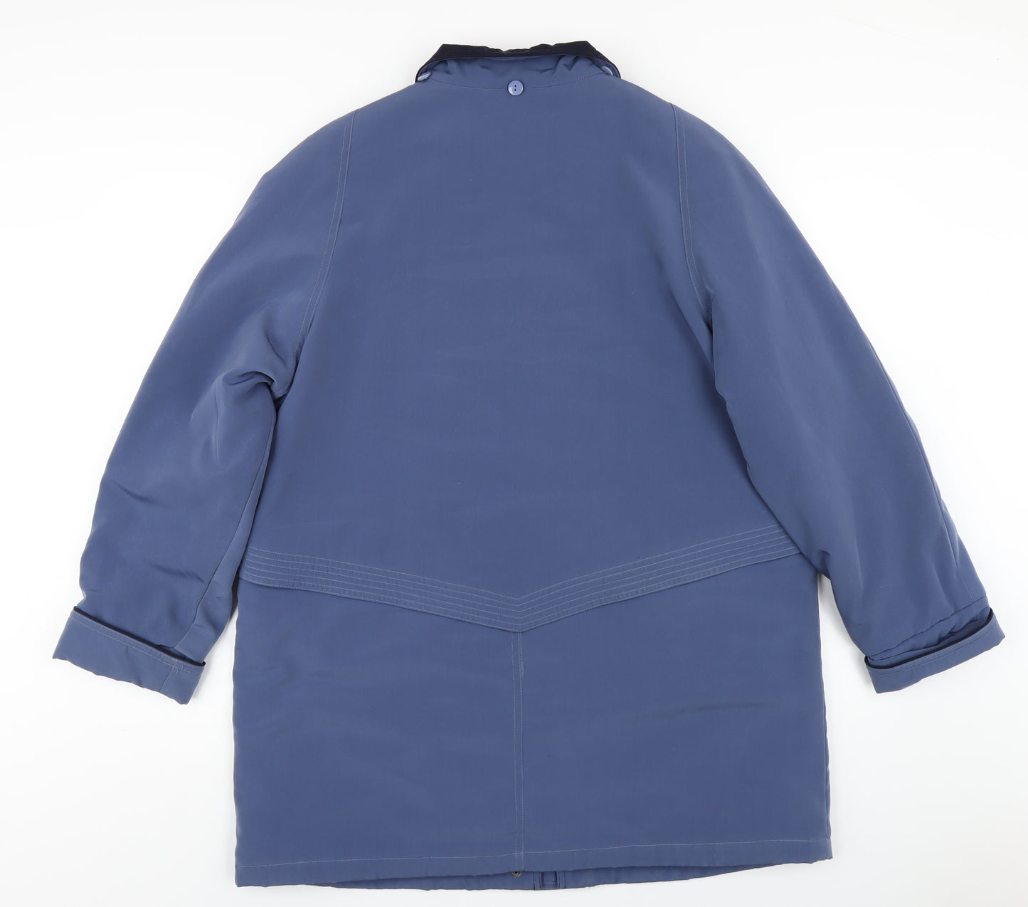 EWM Womens Blue Rain Coat Coat Size 16 Zip
