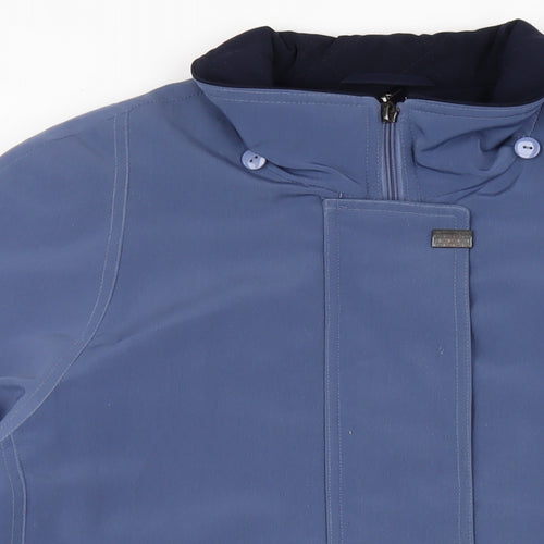 EWM Womens Blue Rain Coat Coat Size 16 Zip