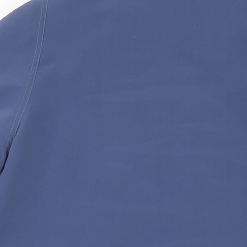 EWM Womens Blue Rain Coat Coat Size 16 Zip