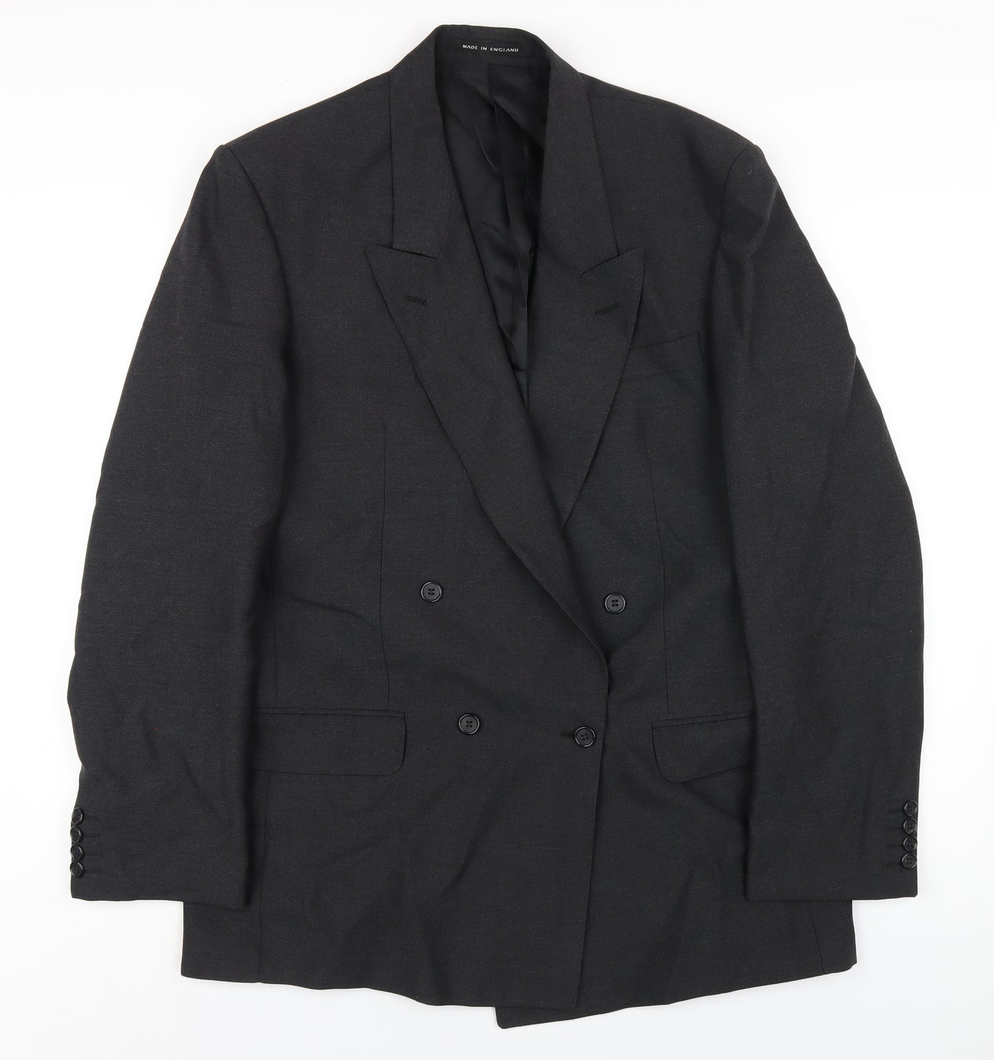 Lavel Mens Grey Wool Jacket Blazer Size 46 Regular