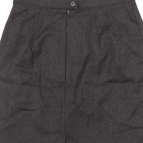 Marks and Spencer Womens Grey Wool Straight & Pencil Skirt Size 10 Zip