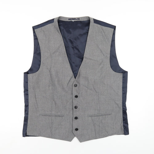 NEXT Mens Grey Polyester Jacket Suit Waistcoat Size 44 Regular
