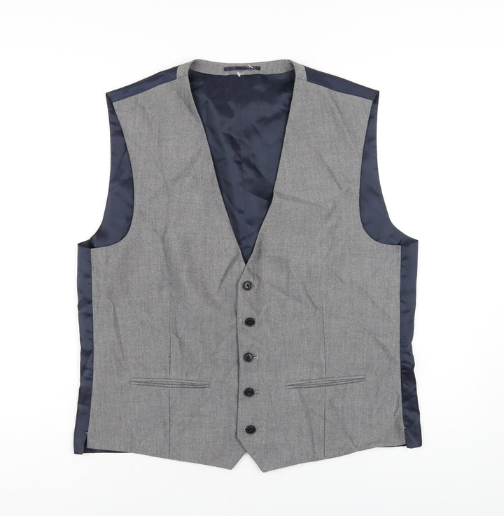NEXT Mens Grey Polyester Jacket Suit Waistcoat Size 44 Regular