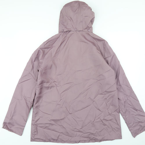 Anne De Lancay Womens Purple Rain Coat Coat Size 14 Button