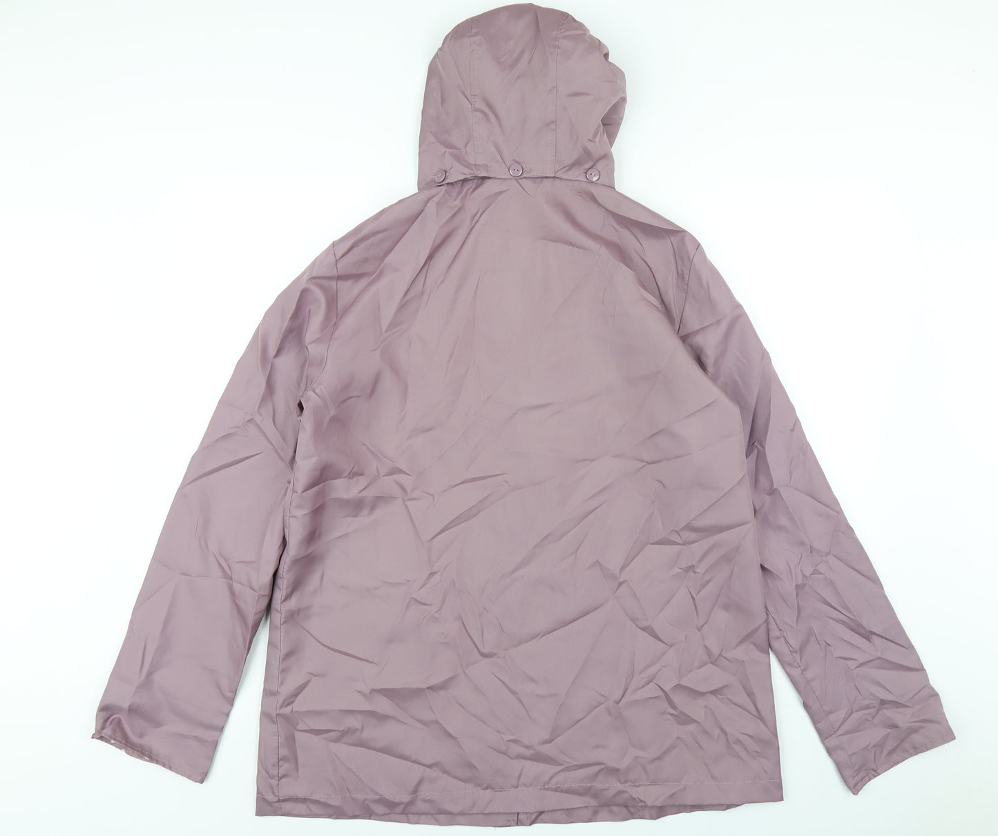 Anne De Lancay Womens Purple Rain Coat Coat Size 14 Button