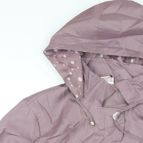 Anne De Lancay Womens Purple Rain Coat Coat Size 14 Button