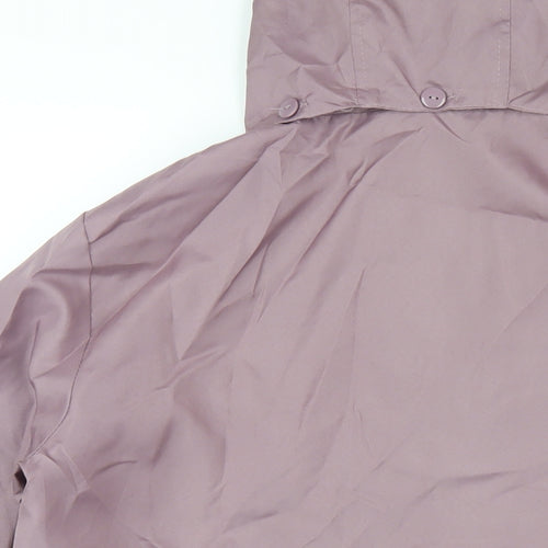 Anne De Lancay Womens Purple Rain Coat Coat Size 14 Button