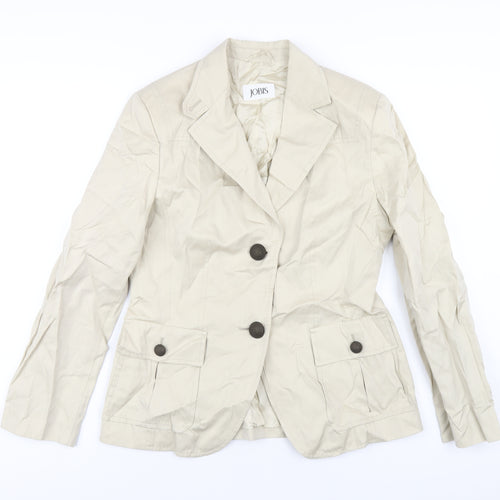 Jobis Womens Beige Jacket Blazer Size 12 Button