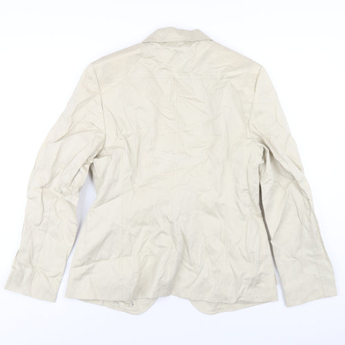 Jobis Womens Beige Jacket Blazer Size 12 Button