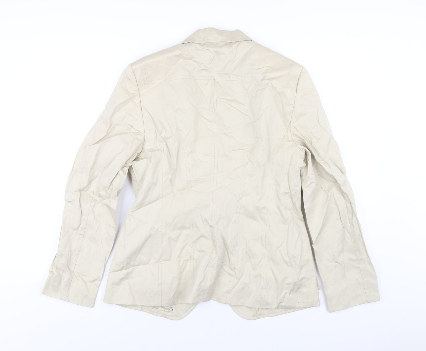 Jobis Womens Beige Jacket Blazer Size 12 Button