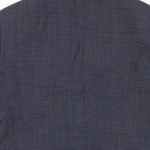 Only Mens Blue Plaid Polyester Jacket Blazer Size 38 Regular