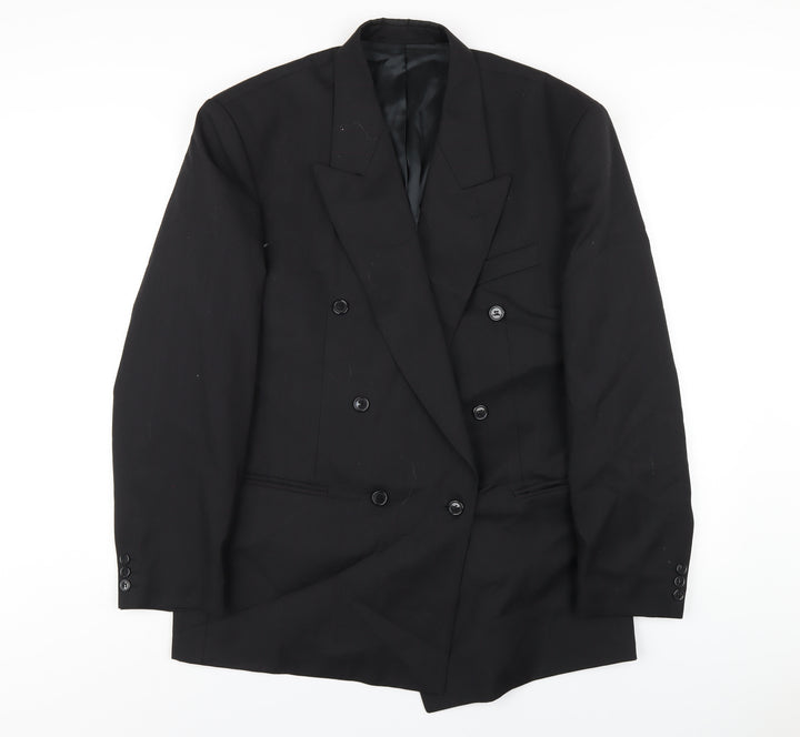 Horne Brothers Mens Black Polyester Jacket Blazer Size 42 Regular