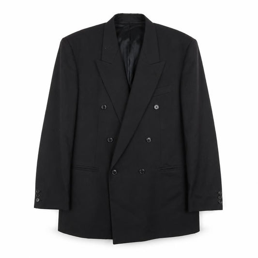 Front view of Horne Brothers men’s black polyester jacket blazer, size 42, regular