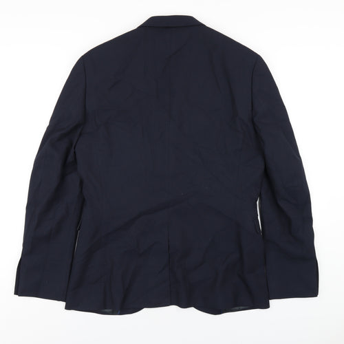 Topman Mens Blue Polyester Jacket Blazer Size 40 Regular