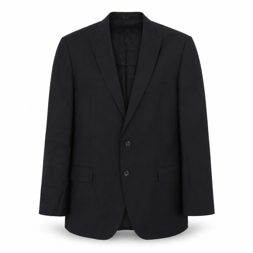 Front view of Autograph men’s black wool jacket blazer, size 42, regular
