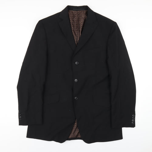 Marks and Spencer Mens Black Polyester Jacket Blazer Size 40 Regular