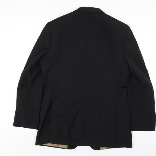 Marks and Spencer Mens Black Polyester Jacket Blazer Size 40 Regular