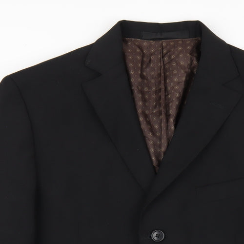 Marks and Spencer Mens Black Polyester Jacket Blazer Size 40 Regular