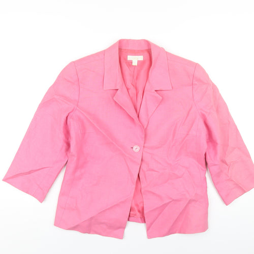 Tina Taylor Womens Pink Jacket Size 12 Button