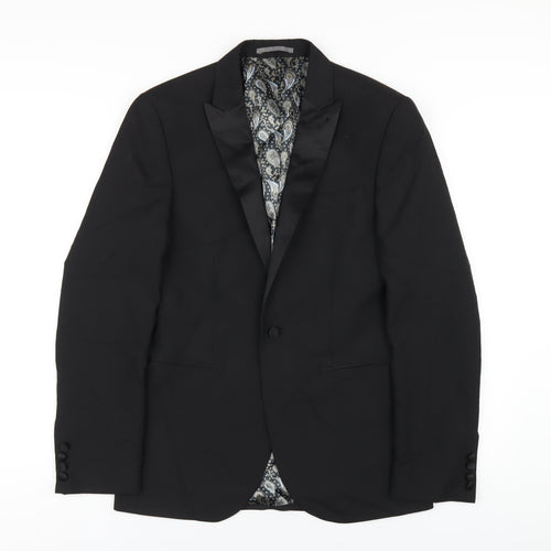 NEXT Mens Black Polyester Jacket Blazer Size 36 Regular