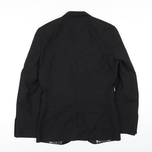 NEXT Mens Black Polyester Jacket Blazer Size 36 Regular