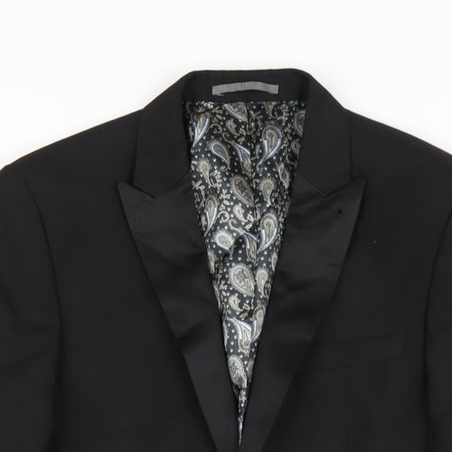 NEXT Mens Black Polyester Jacket Blazer Size 36 Regular