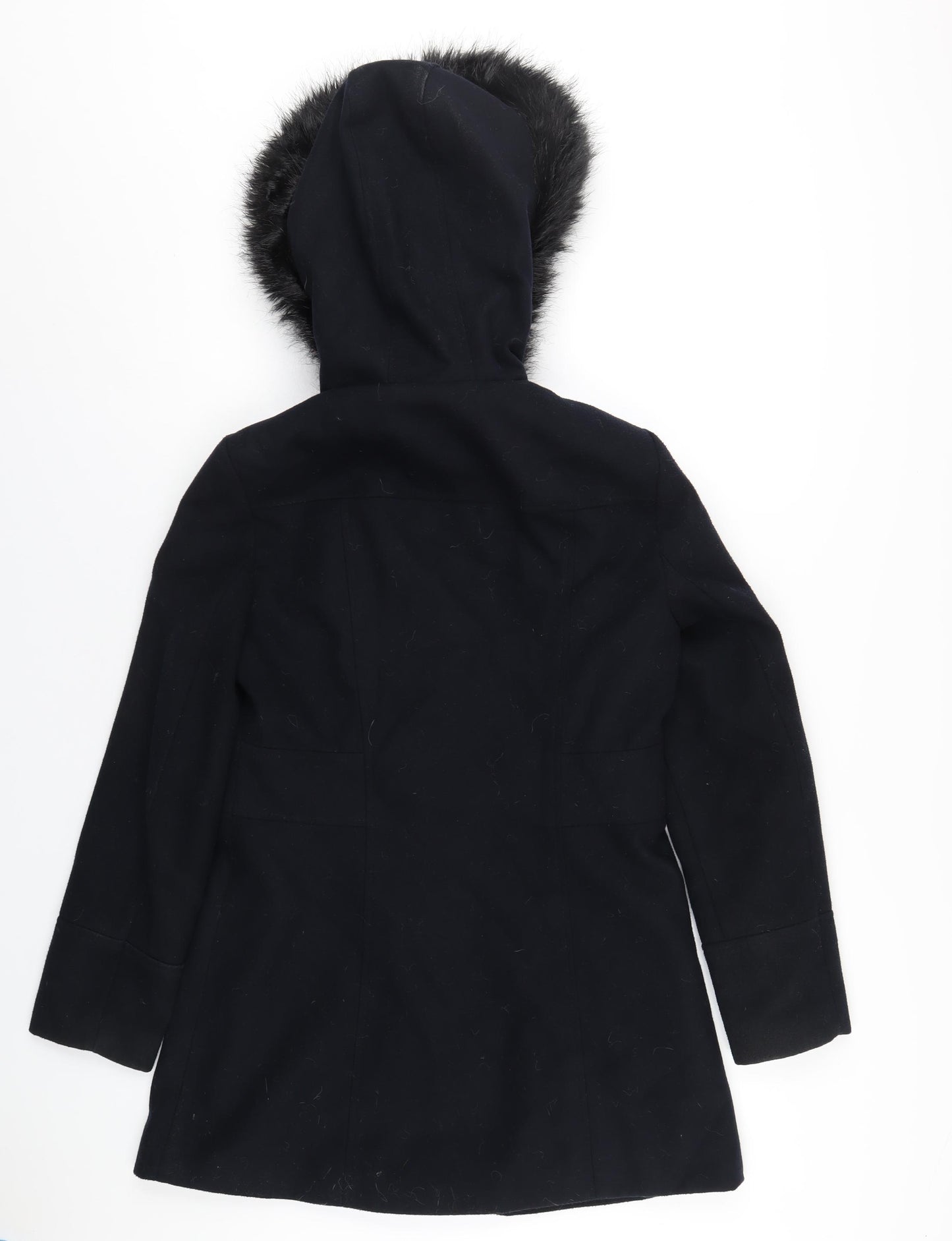 Miss Selfridge Womens Blue Pea Coat Coat Size 8 Snap