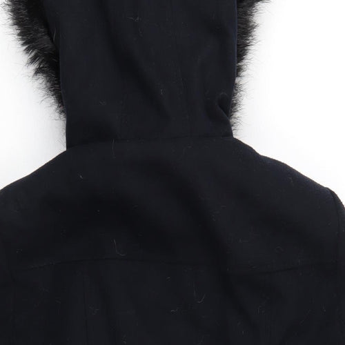Miss Selfridge Womens Blue Pea Coat Coat Size 8 Snap