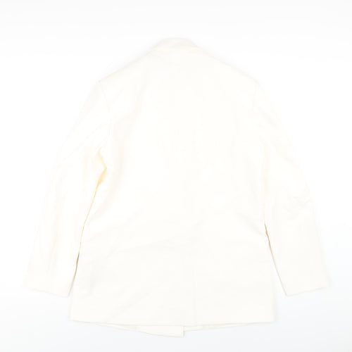 Zara Womens White Polyester Jacket Blazer Size XS