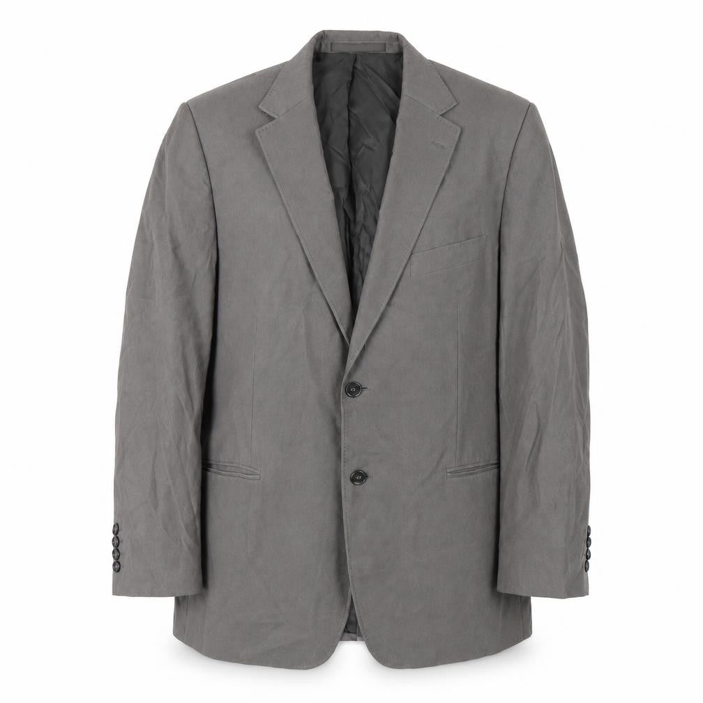 Front view of Marks & Spencer men’s grey polyester jacket blazer, size 42, regular