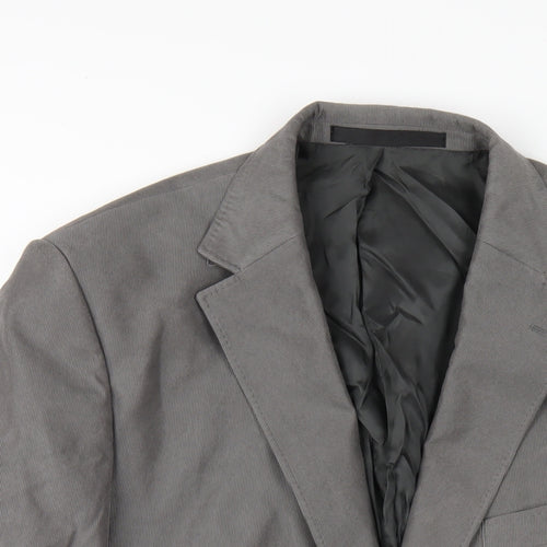 Marks and Spencer Mens Grey Polyester Jacket Blazer Size 42 Regular