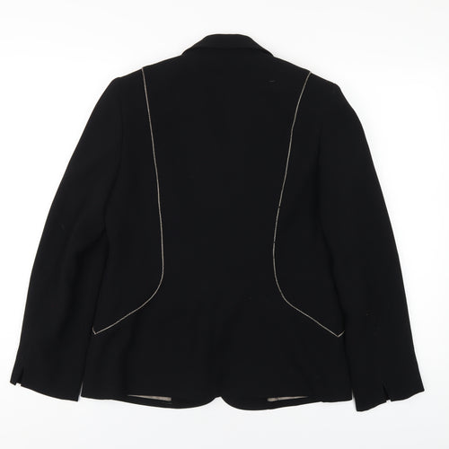 Jacques Vert Womens Black Polyester Jacket Blazer Size 10