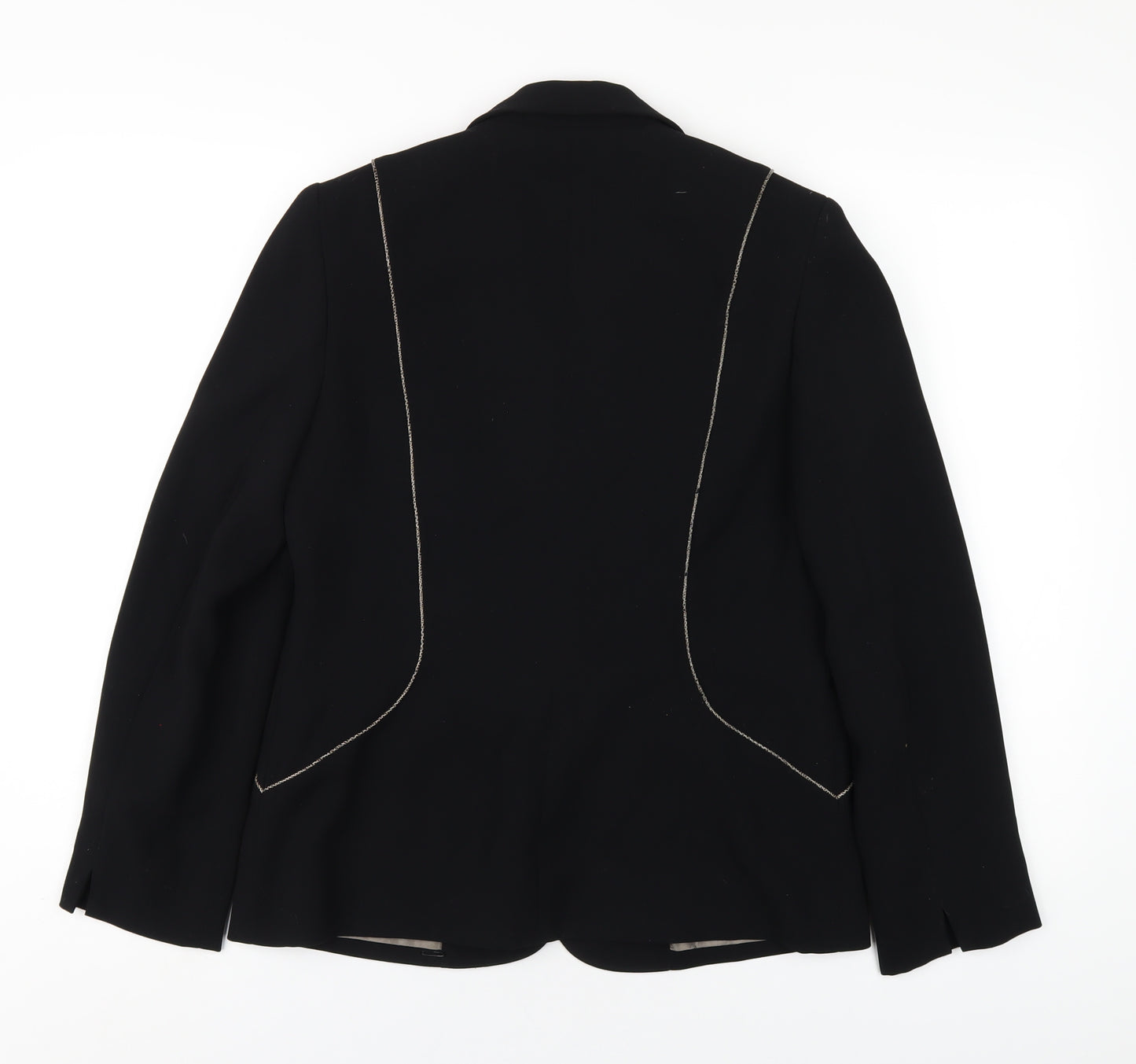 Jacques Vert Womens Black Polyester Jacket Blazer Size 10