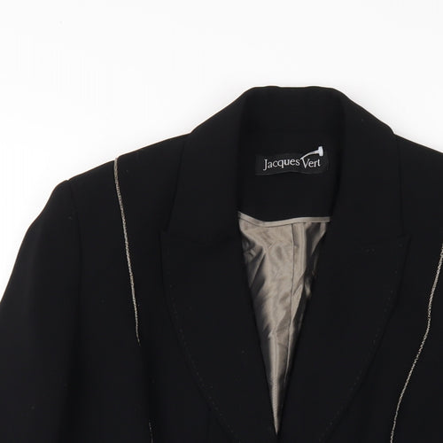 Jacques Vert Womens Black Polyester Jacket Blazer Size 10