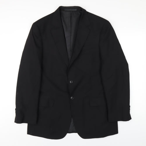 Marks and Spencer Mens Black Polyester Jacket Blazer Size 42 Regular