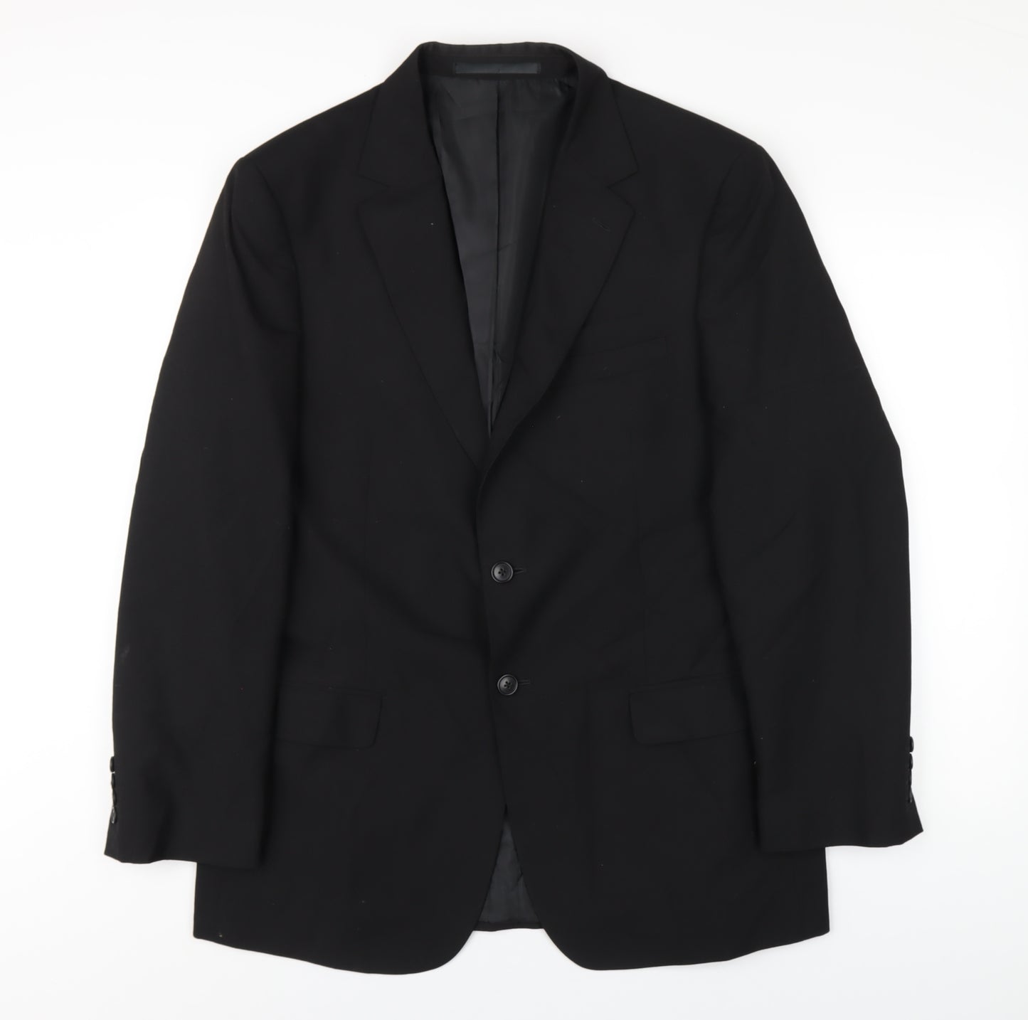 Marks and Spencer Mens Black Polyester Jacket Blazer Size 42 Regular
