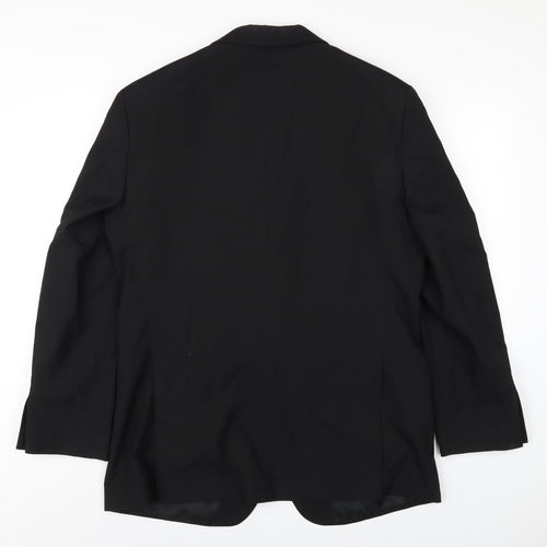 Marks and Spencer Mens Black Polyester Jacket Blazer Size 42 Regular