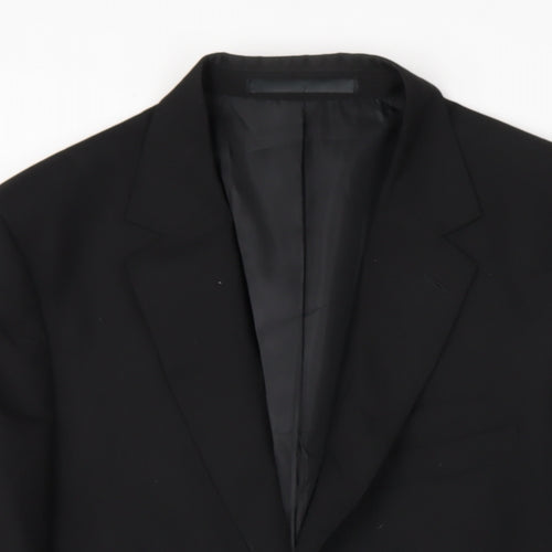 Marks and Spencer Mens Black Polyester Jacket Blazer Size 42 Regular