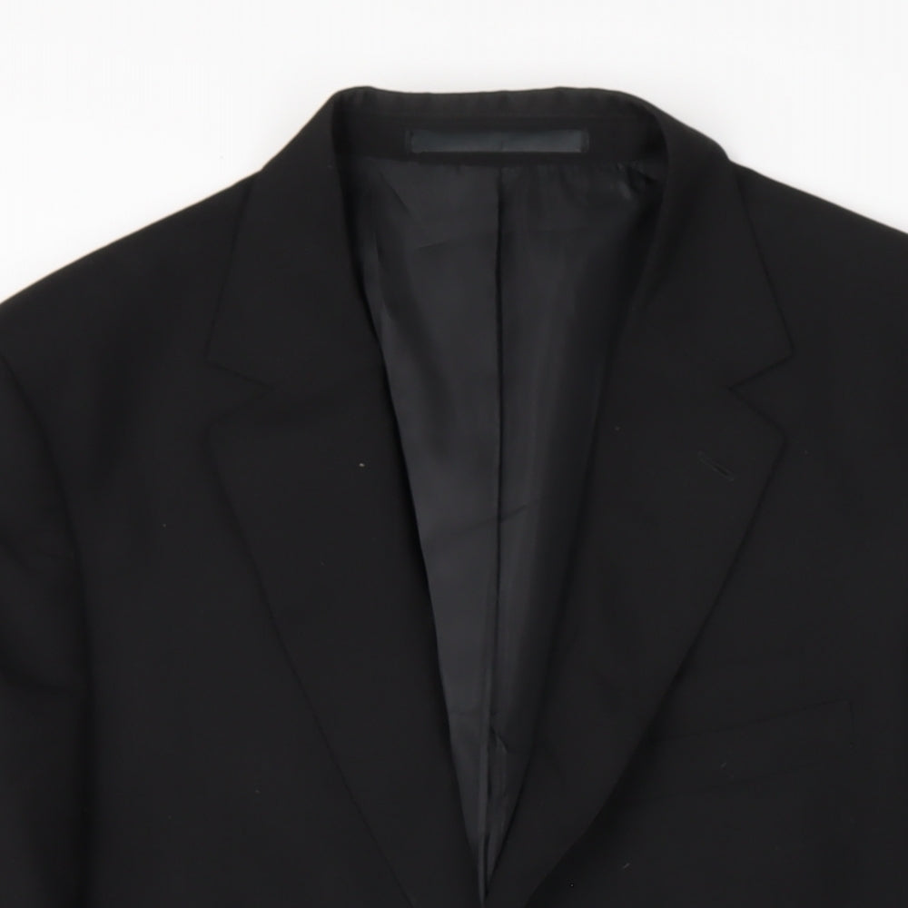 Marks and Spencer Mens Black Polyester Jacket Blazer Size 42 Regular