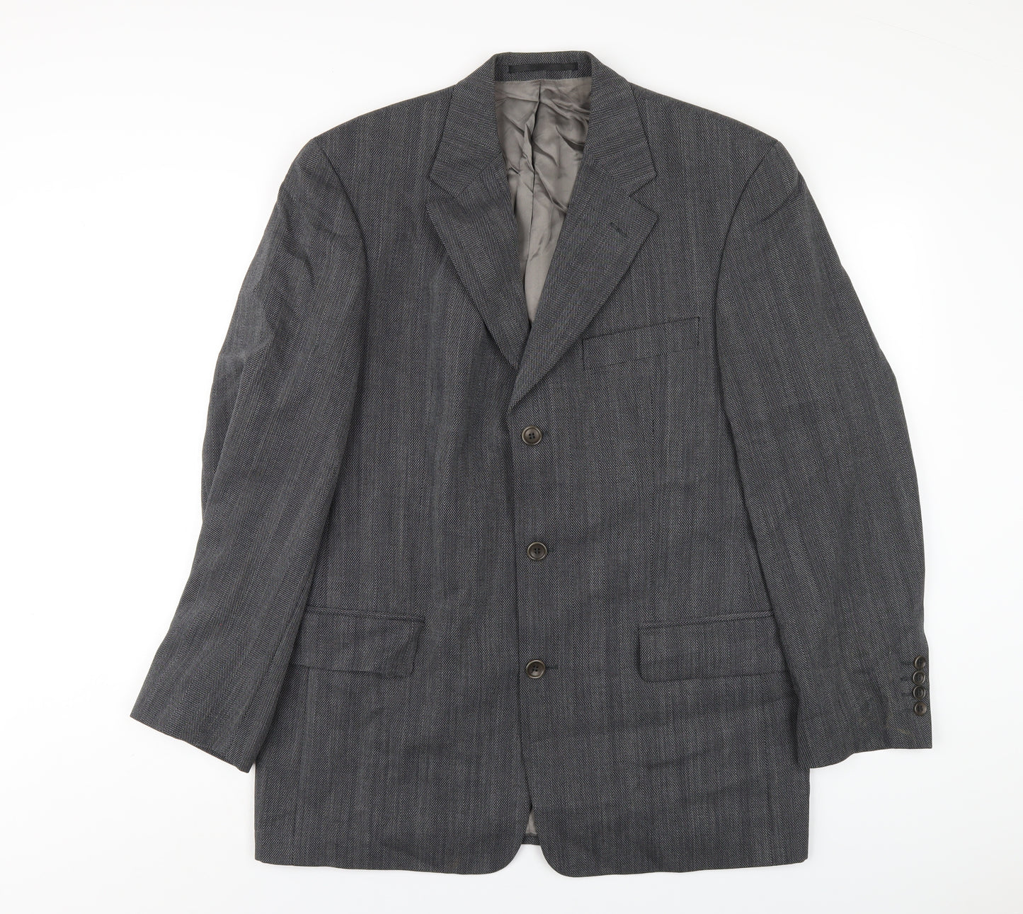 Van Gils Mens Grey Wool Jacket Blazer Size 40 Regular