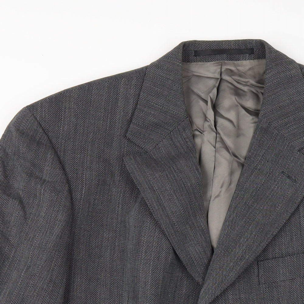 Van Gils Mens Grey Wool Jacket Blazer Size 40 Regular