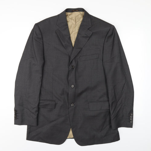 Marks and Spencer Mens Grey Wool Jacket Blazer Size 42 Regular